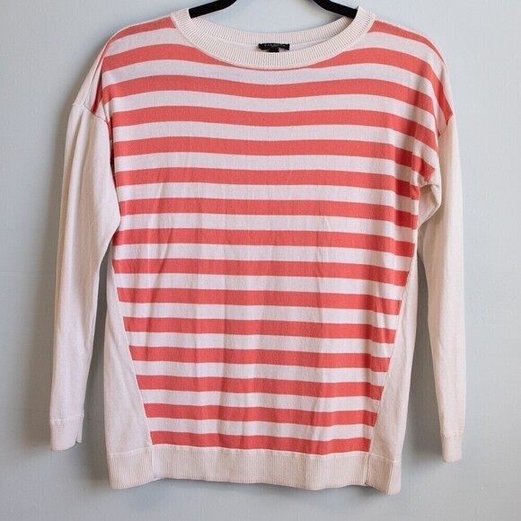 Talbots pink and cream stripe sweater-MP - Picture 1 of 4